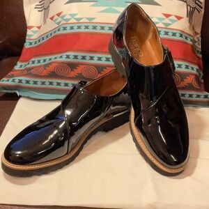Franco Sarto Patent Buckle Loafers